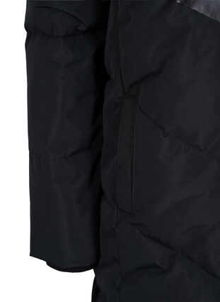 Vinterjakke med aftagelig hætte , Black, Packshot image number 3