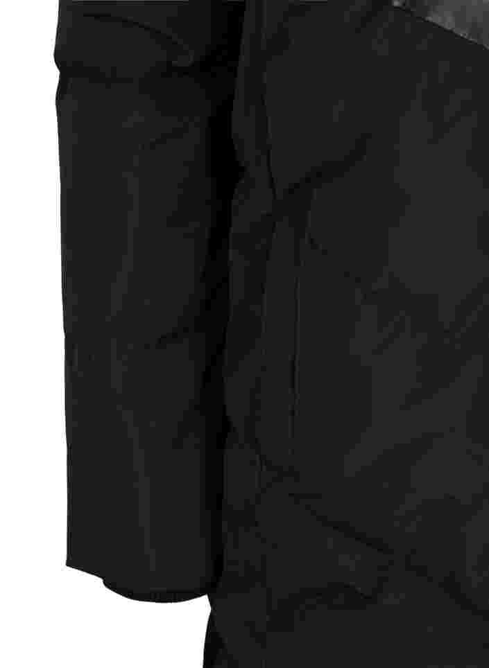 Vinterjakke med aftagelig hætte , Black, Packshot image number 3