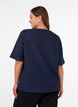 Bluse med struktur og glimmer, Bl&aring;, Model image number 2