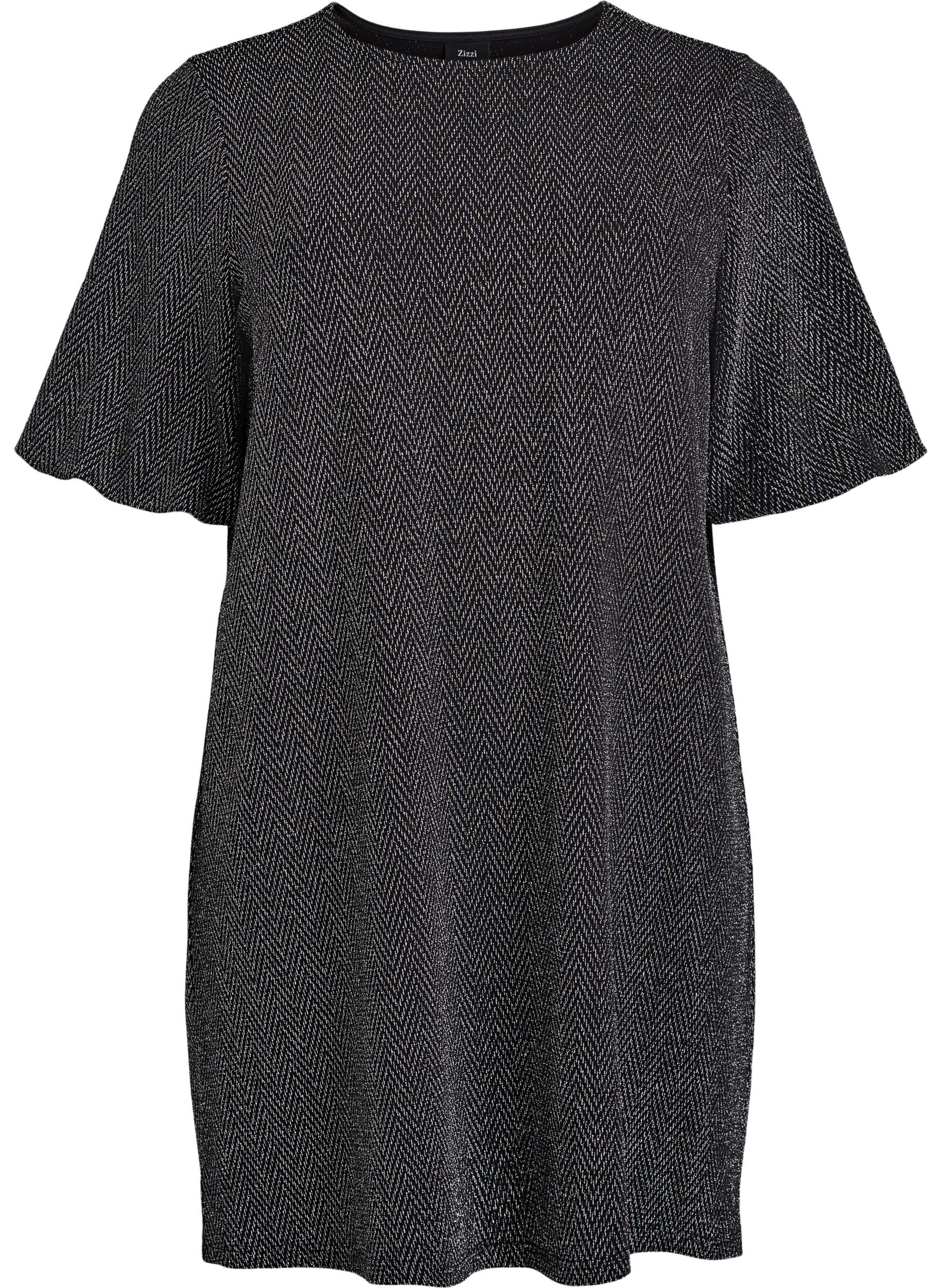 Kort kjole med glitterm&oslash;nster