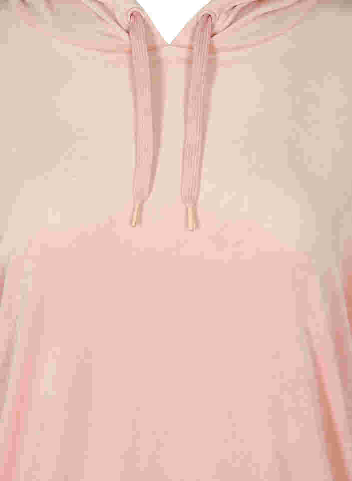Velour sweatkjole med hætte, Rose Smoke, Packshot image number 2