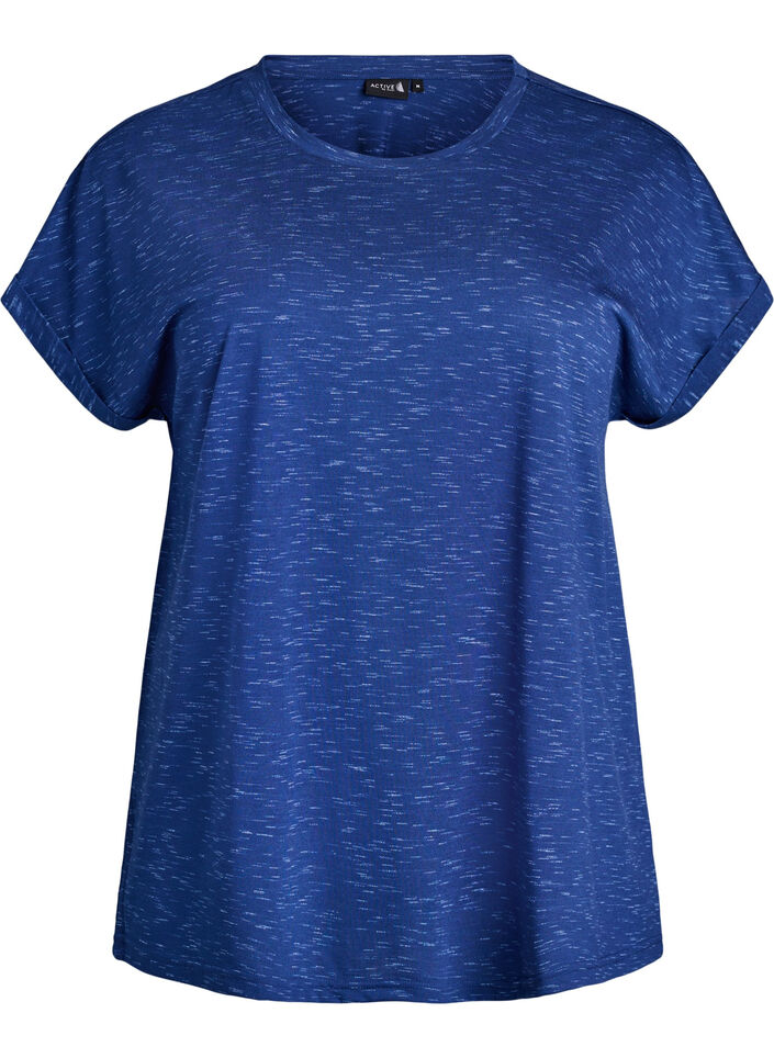L&oslash;s tr&aelig;nings t-shirt med korte &aelig;rmer, Bl&aring;, Packshot image number 0