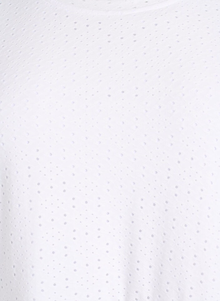 Kort kjole med hulm&oslash;nster og lagdelt sk&oslash;rt, Hvid, Packshot image number 2