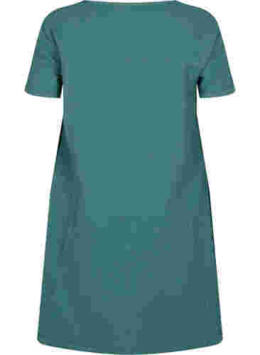 Kortærmet kjole i bomuld, Sea Pine, Packshot image number 1