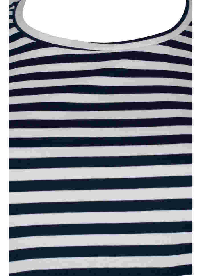 2-pak basis t-shirt i bomuld, Navy/Navy Stripe, Packshot image number 2