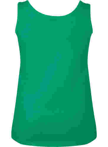 Ensfarvet basis top i bomuld, Jolly Green, Packshot image number 1