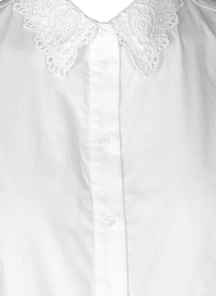 Løs skjorte krave med blonder, Bright White, Packshot image number 2