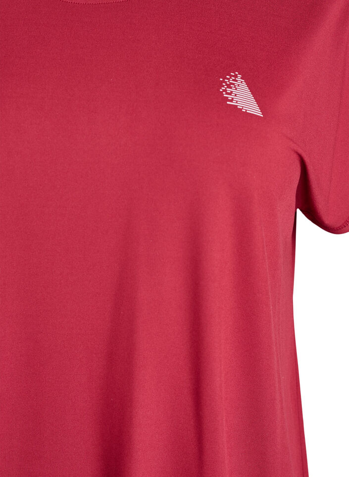 Ensfarvet tr&aelig;nings t-shirt, R&oslash;d, Packshot image number 2