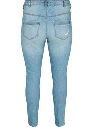 Ekstra slim Sanna jeans med slid, Light blue denim, Packshot image number 1