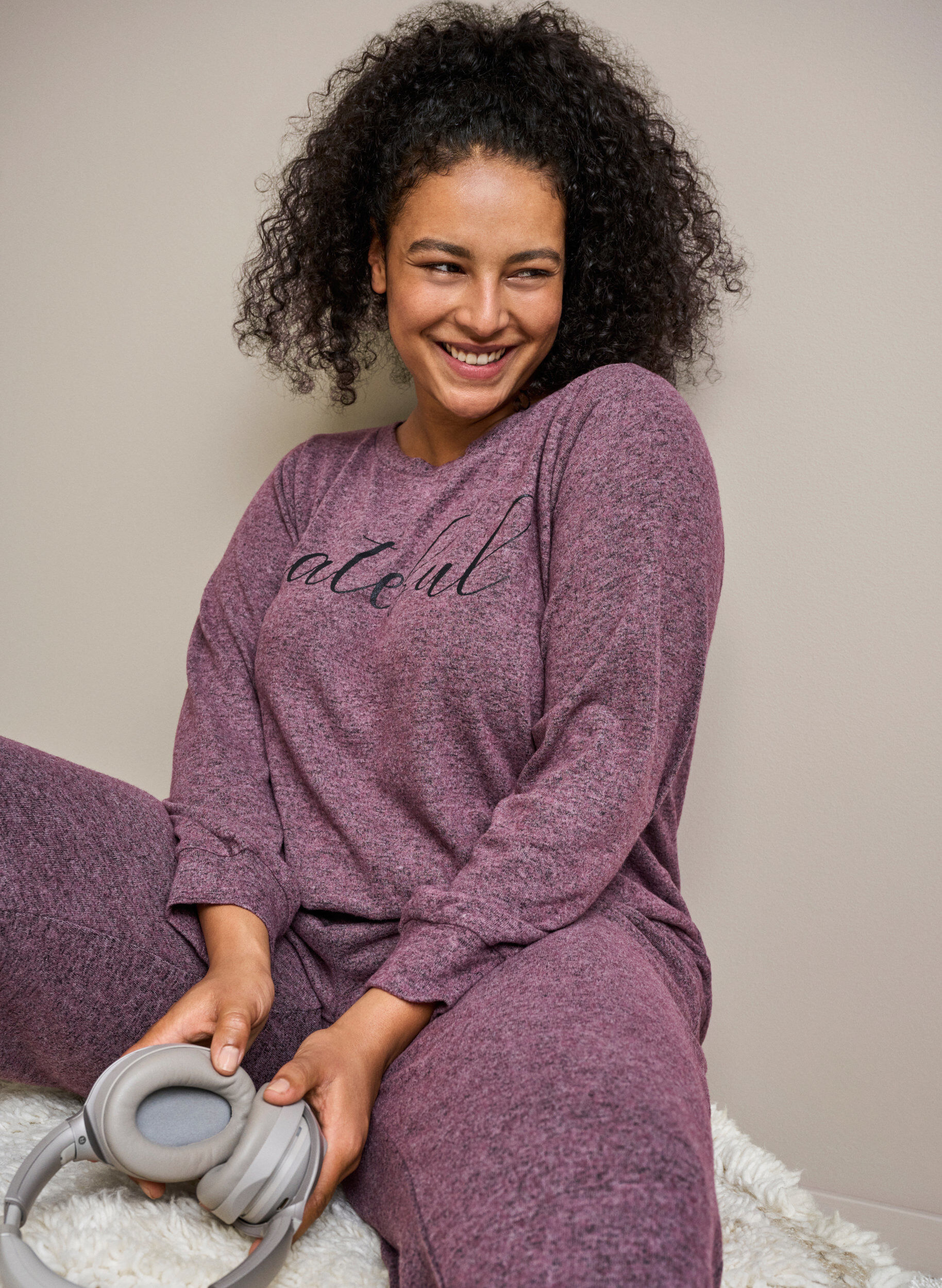 Zizzi Meleret bluse i viskosemix , Port Royal Mel, Image image number 0