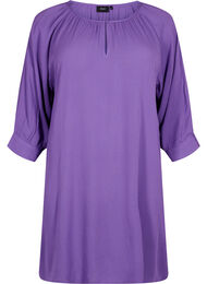 Viskosetunika med 3/4 ærmer, Lilla