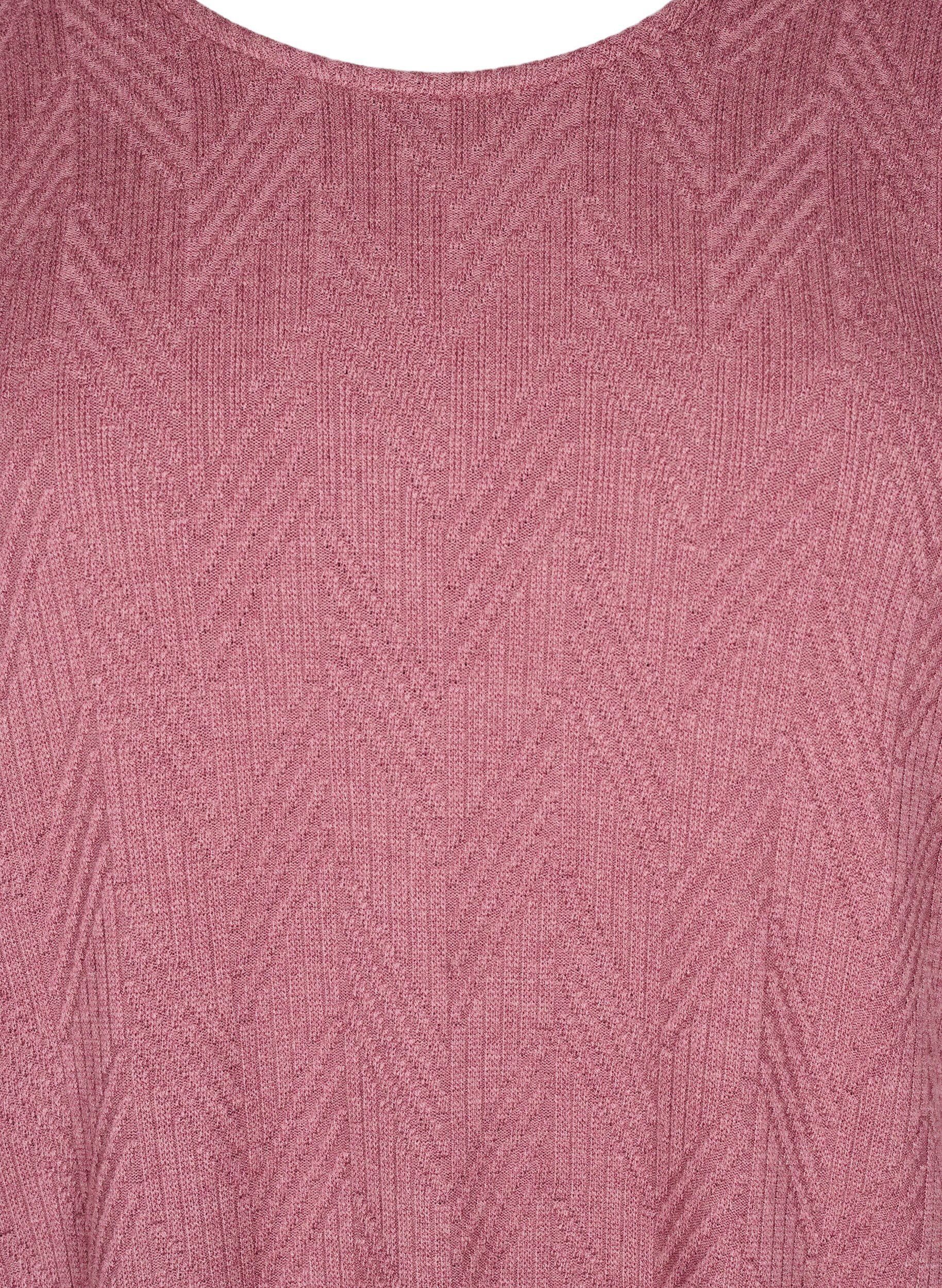 Zizzi Lang&aelig;rmet bluse med m&oslash;nster, Brun, Packshot image number 2