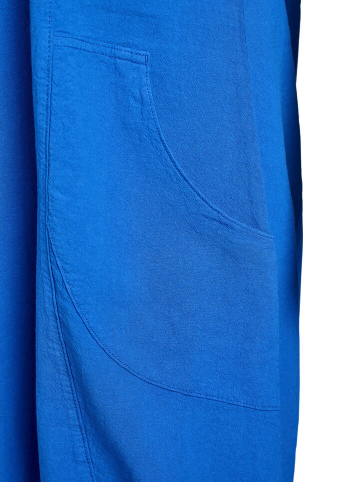 Kort&aelig;rmet kjole i bomuld, Bl&aring;, Packshot image number 3