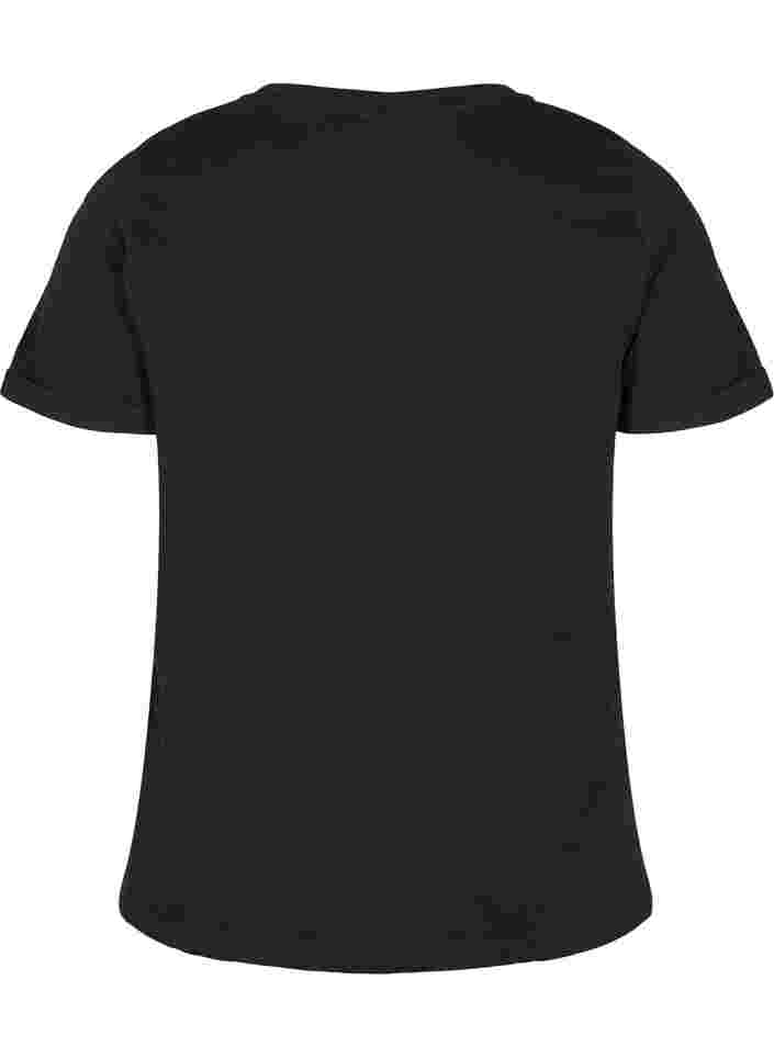 Basis t-shirt i bomuld, Black, Packshot image number 1