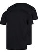 2-pak basis t-shirt i bomuld, Black/Black, Packshot image number 1