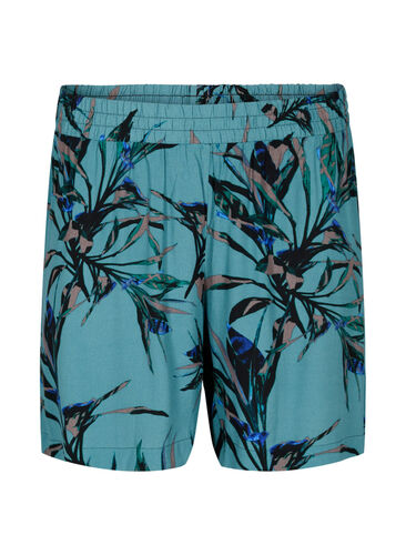 Løstsiddende shorts i viskose, Sea Pine Leaf, Packshot image number 0