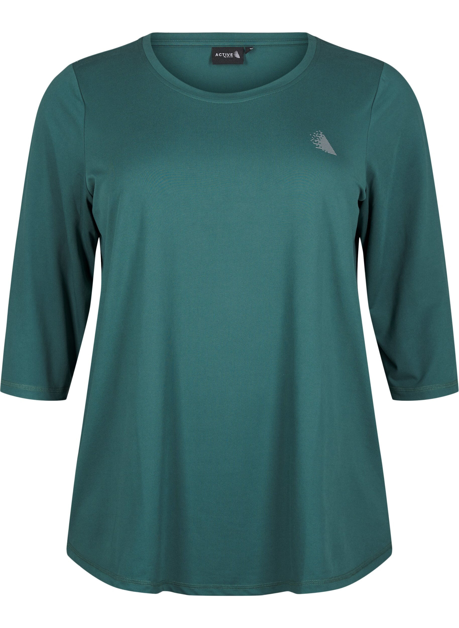 ZizziTr&aelig;ningsbluse med 3/4 &aelig;rmer, Gr&oslash;n, Packshot image number 0