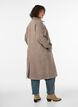 Lang uldfrakke med h&oslash;j krave og dobbeltradet design, Brun, Model image number 2