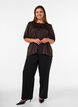 Satinbluse med sl&oslash;jfer og albuelange &aelig;rmer, Brun, Model image number 1
