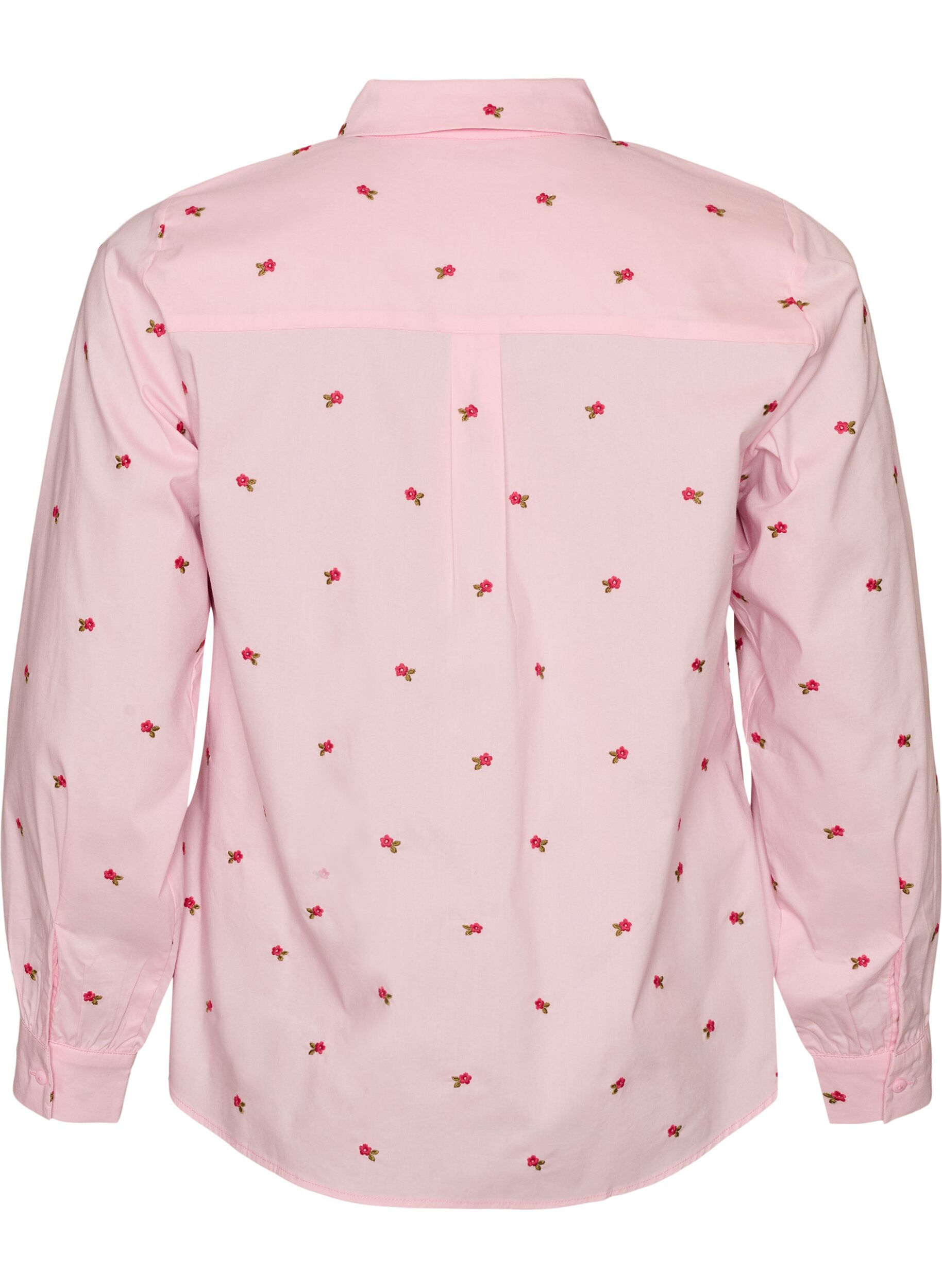 ZizziSkjorte med broderede blomster, Lyser&oslash;d, Packshot image number 1