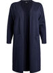 Lang, &aring;ben cardigan med lommer, Bl&aring;, Packshot image number 0