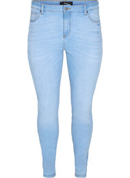 Højtaljede Amy jeans med super slim fit, Light blue