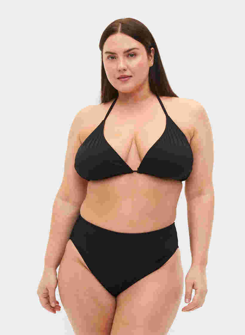 Tai bikini trusse med regulær talje, Black, Model image number 0