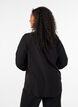 Viskosebluse med V-hals og lange &aelig;rmer, Sort, Model image number 2
