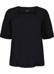 Bluse med ballonærmer, Black