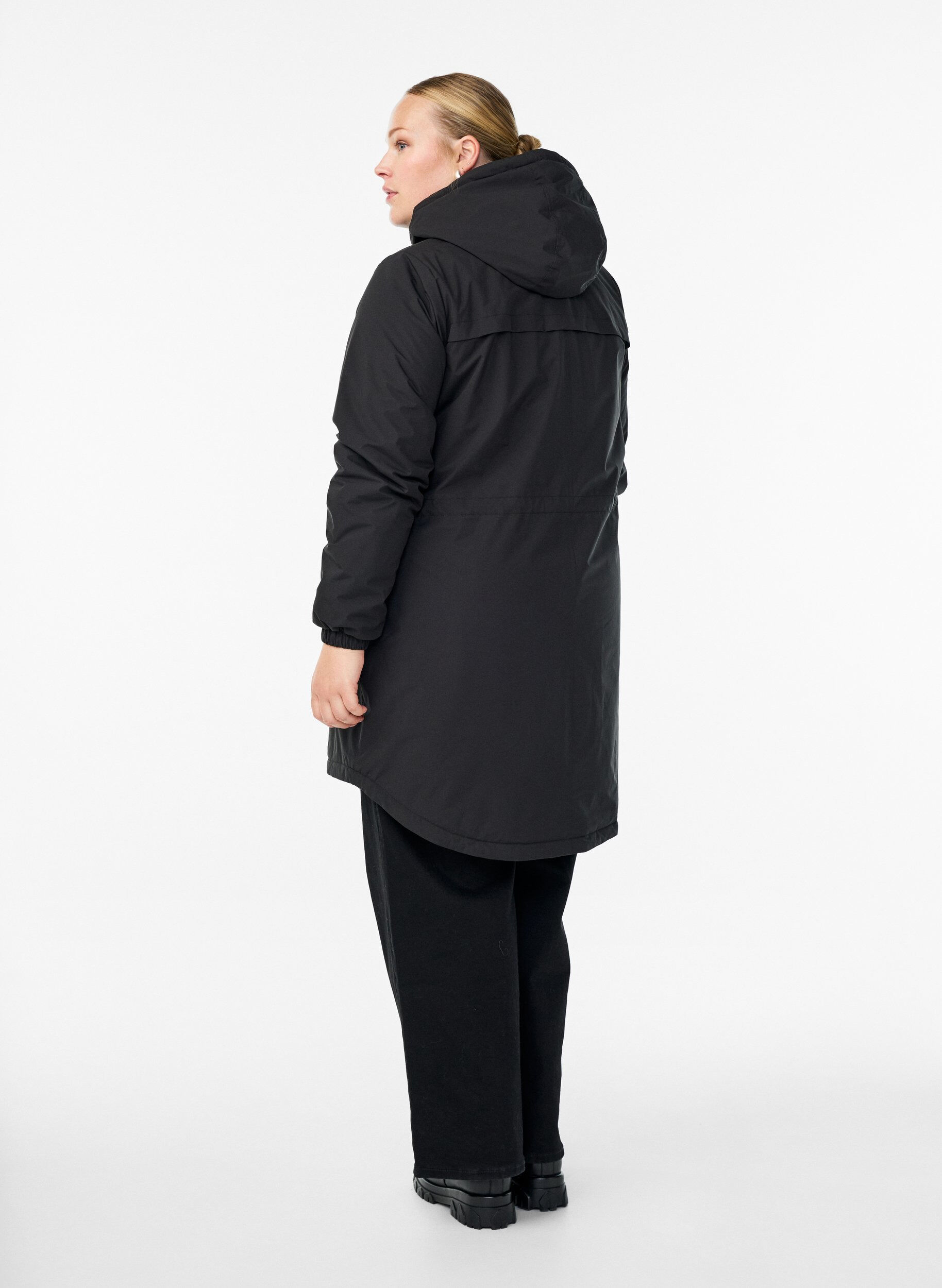 ZizziLet vatteret parka med h&aelig;tte , Sort, Model image number 2