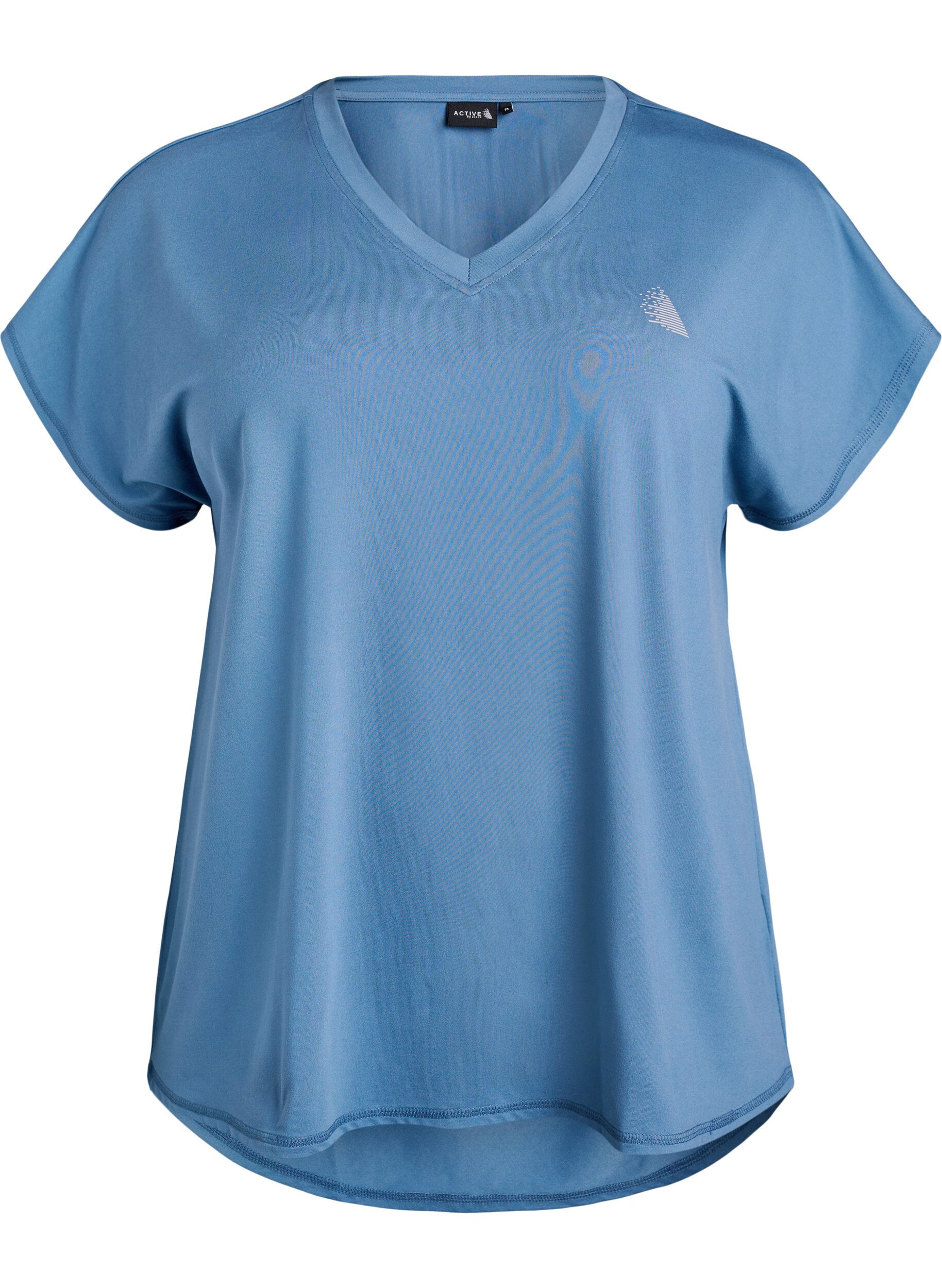 ZizziKort&aelig;rmet tr&aelig;nings t-shirt med v-hals, Bl&aring;, Packshot image number 0