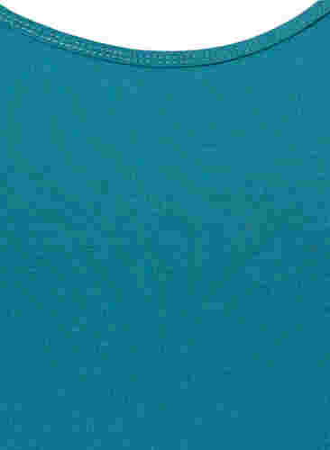 Ensfarvet basis top i bomuld, Brittany Blue, Packshot image number 2