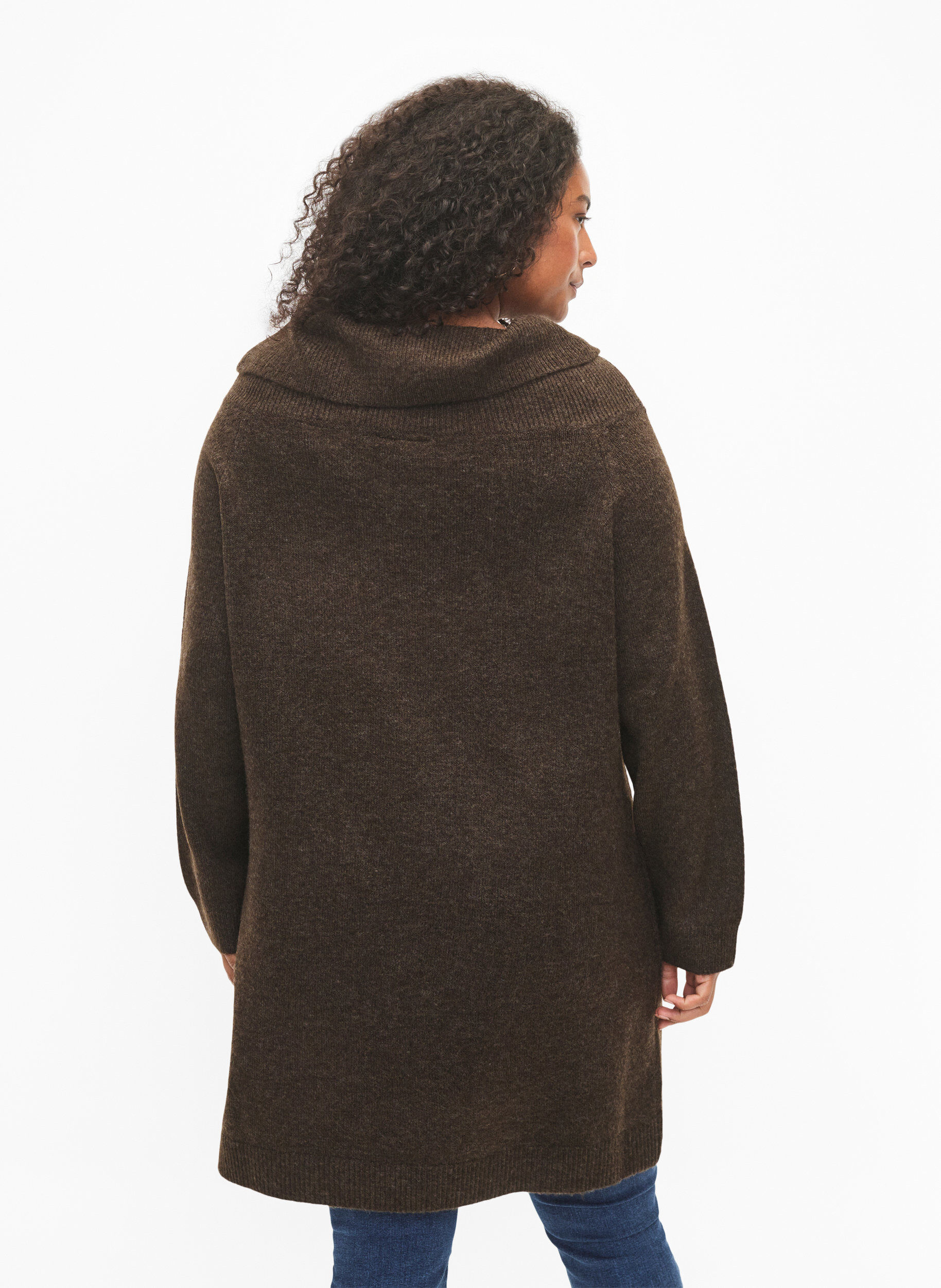 Zizzi Meleret strikkjole, Demitasse Mel., Model image number 1