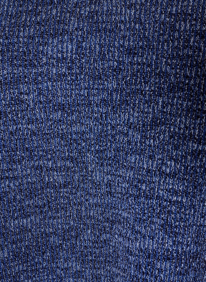 Jerseybluse med V-hals og lange &aelig;rmer, Bl&aring;, Packshot image number 2