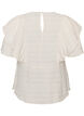 Bluse med smock-struktur og fl&aelig;se&aelig;rmer, Vanilla, Packshot image number 1