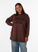 Hoodie med frott&eacute;-inspireret tekstmotiv, Brun, Model image number 0