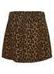 Kort denimnederdel med leopardprint og A-snit, Brun, Packshot image number 1