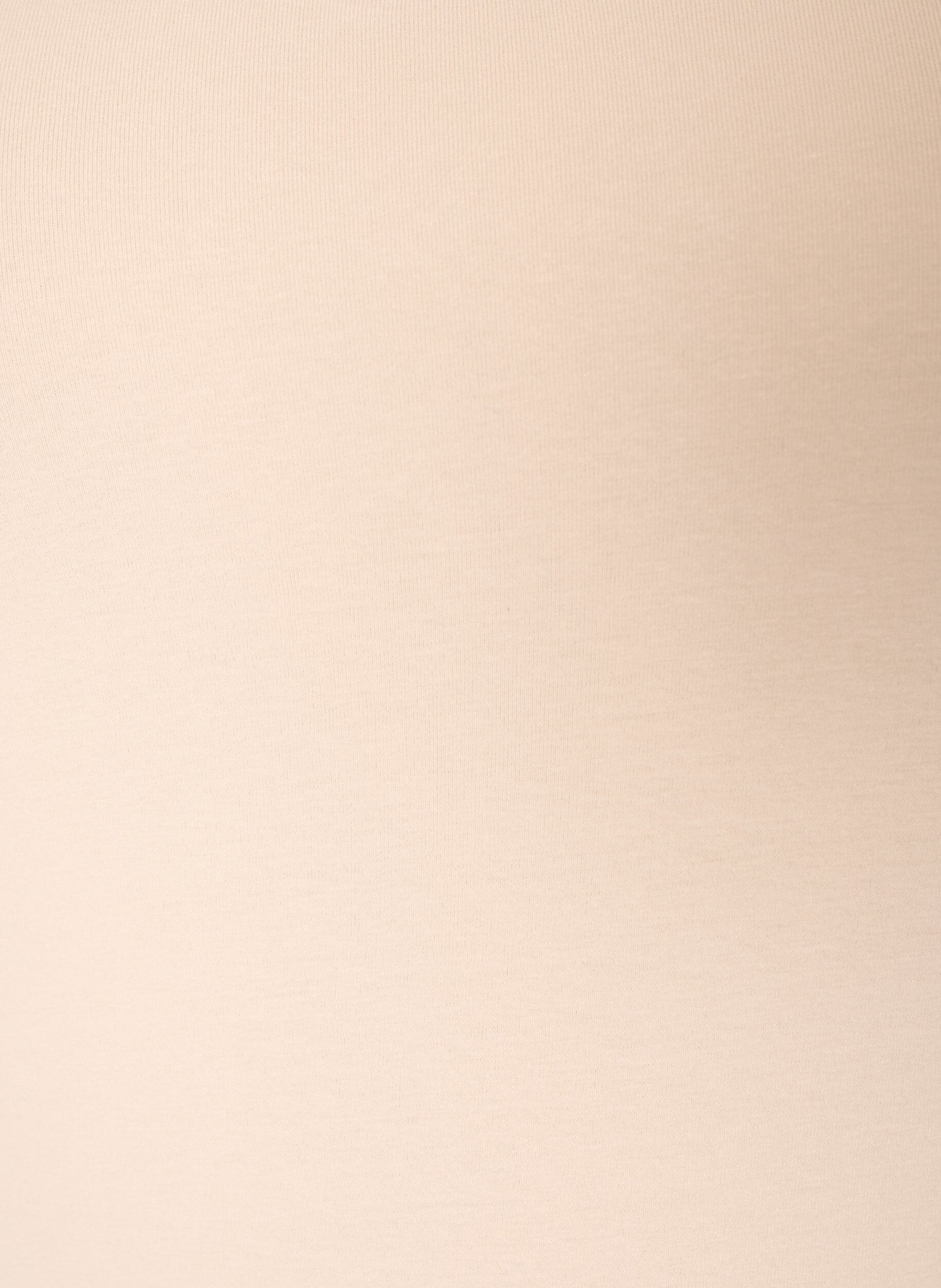 ZizziEnsfarvet basis top i bomuld, Beige, Packshot image number 2