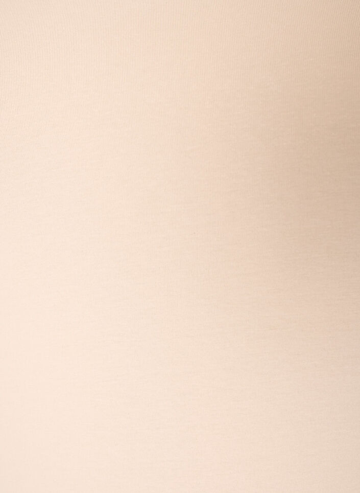 Ensfarvet basis top i bomuld, Beige, Packshot image number 2