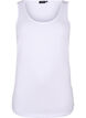 Ensfarvet basis top i bomuld, Hvid, Packshot image number 0
