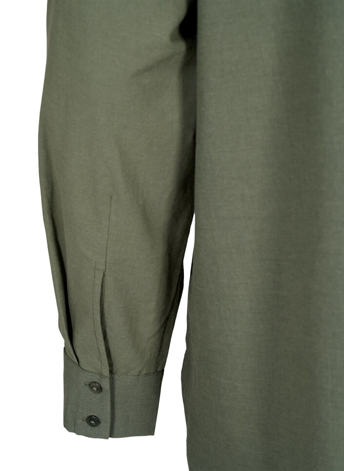 Skjorte i bomuld med broderi anglaise, Thyme, Packshot image number 4