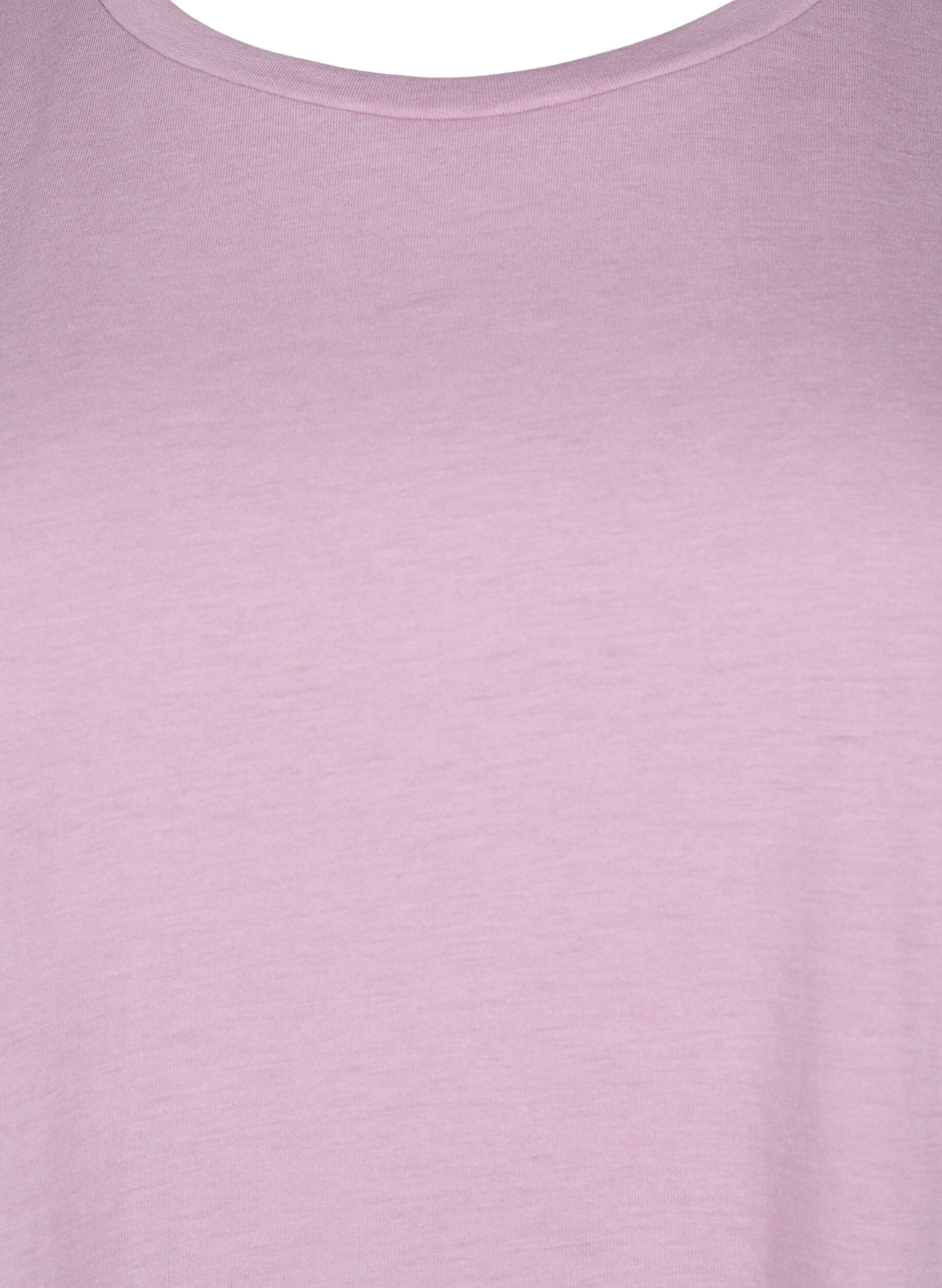 ZizziKort&aelig;rmet t-shirt i bomuldsblanding, Lilla, Packshot image number 2
