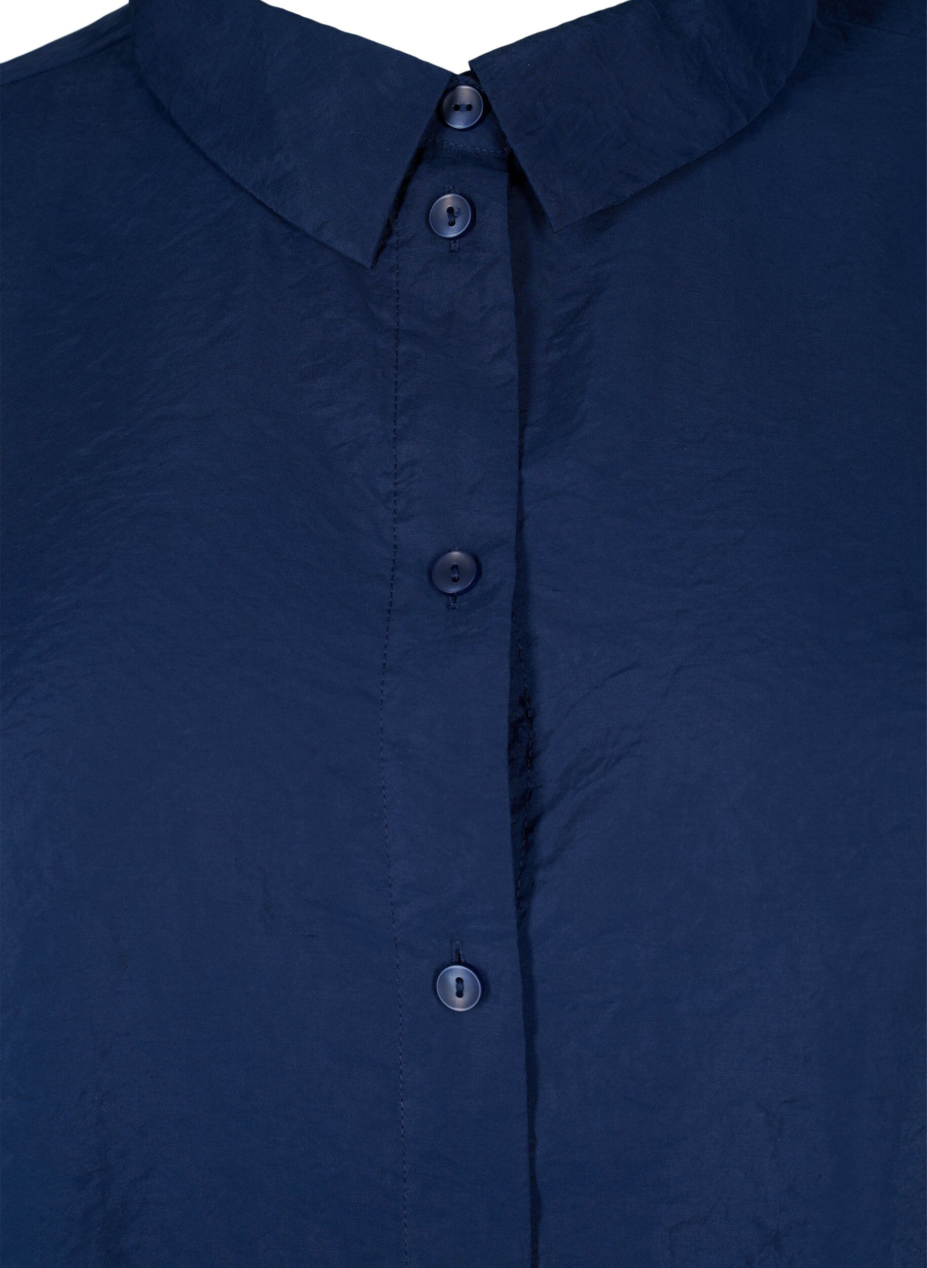 Zizzi Lang&aelig;rmet skjorte i TENCEL&trade; Modal , Navy Blazer, Packshot image number 2