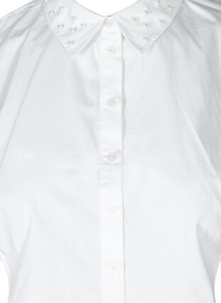 Løs ensfarvet skjortekrave med perler, Bright White, Packshot image number 2