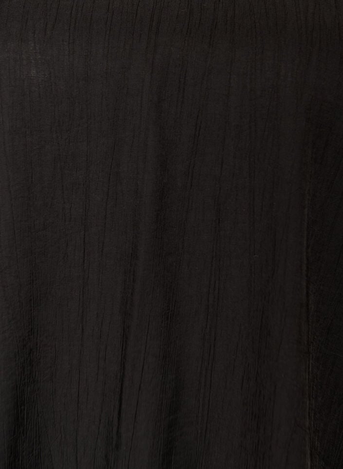 Viskosebluse med rynkede &aelig;rmer, Sort, Packshot image number 2