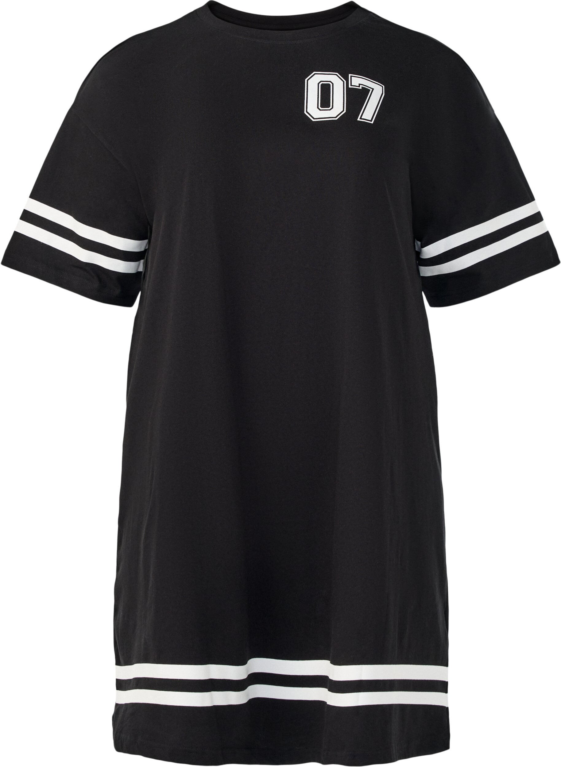 ZizziKort t-shirtkjole med sporty detaljer, Sort, Packshot image number 0