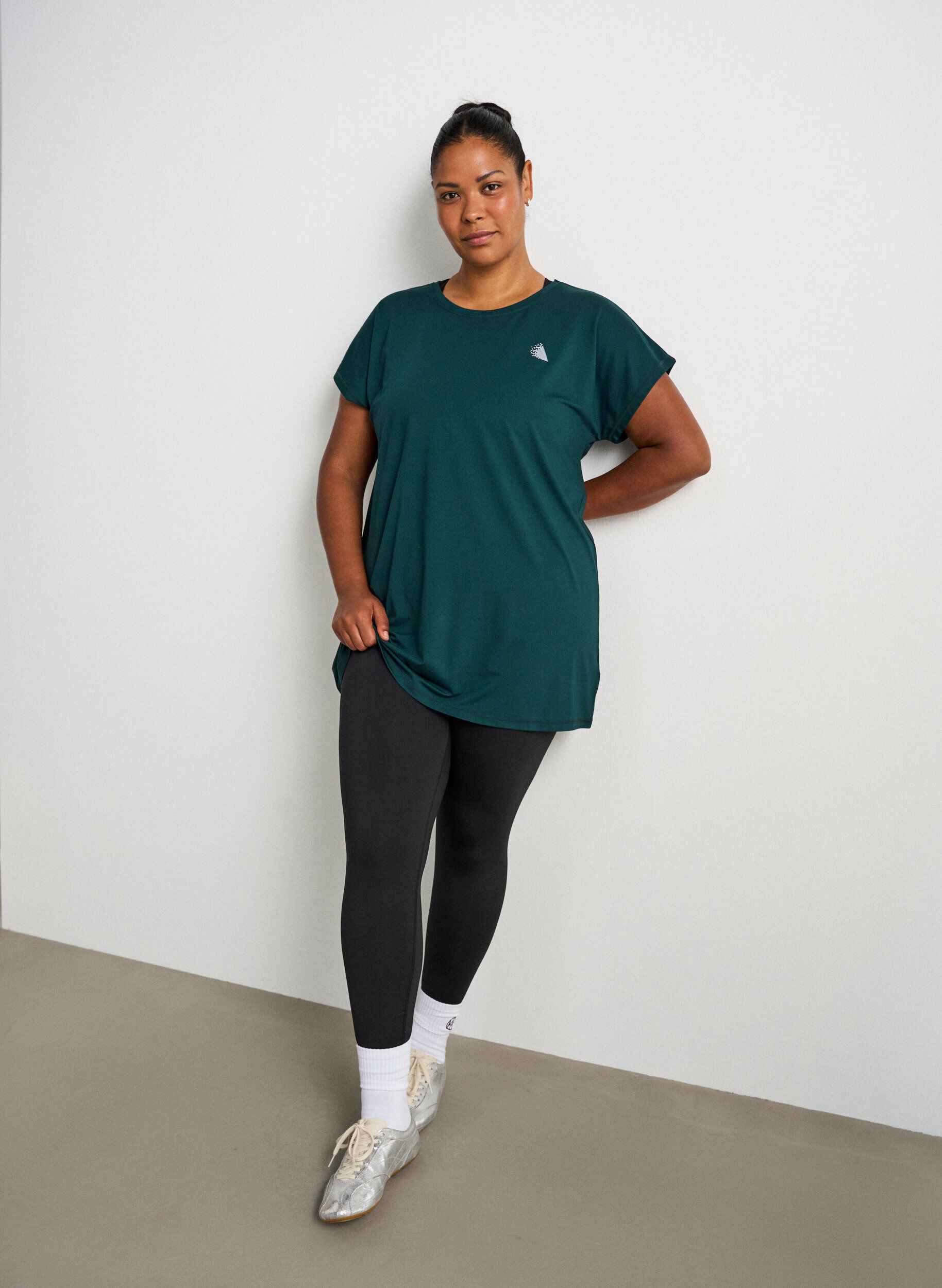 ZizziLang tr&aelig;nings t-shirt, Gr&oslash;n, Model image number 1