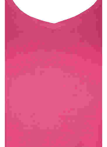Ensfarvet basis t-shirt i bomuld, Hot Pink, Packshot image number 2