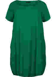 Kortærmet kjole i bomuld, Verdant Green