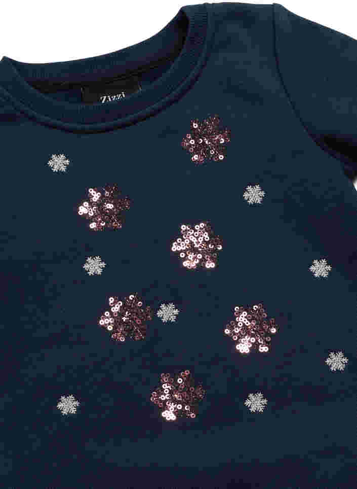 Jule sweatshirt til børn, Night Sky Snow, Packshot image number 2